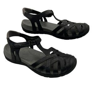 Baretraps Feena NEW Womens 7.5M Black Sandals Strappy Slingback Adj Strap Hiking
